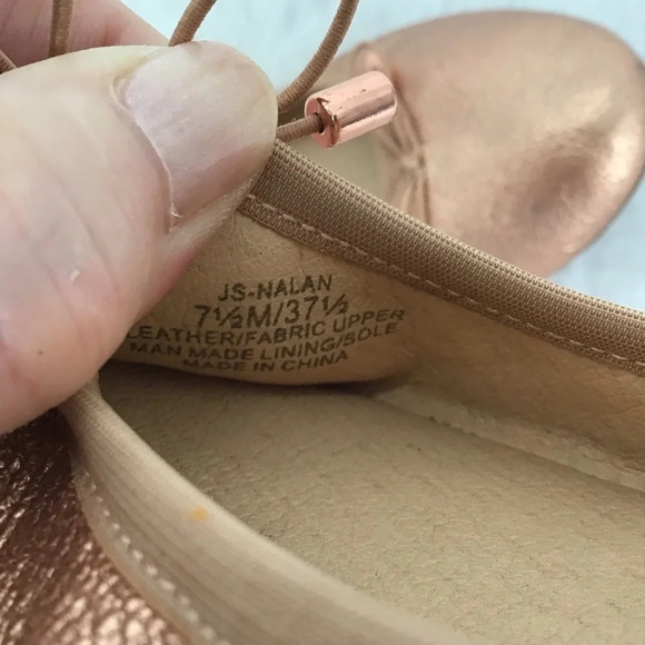 Jessica Simpson Nalan Leather Rose Gold Ballet Flats Casual Career Size 7.5 - Picture 11 of 11